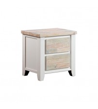 Valencia Bedside Table Coastal Grey and Miami White Colour Two Drawers